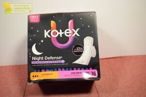 Kotex Ultra-Thin Overnight Pads with Wings 36ct (Package Wear)